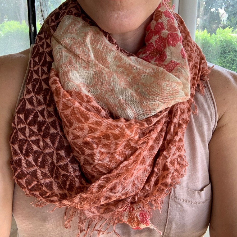 Coral earthy scarf